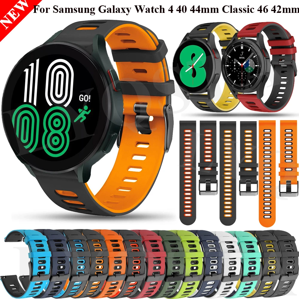 Silicone Strap Forerunner 245 645 Vivoactive 3/4 Watchband 20mmFor Samsung Galaxy Watch 4 Classic 42 46/Watch4 40 44mm Bracelet