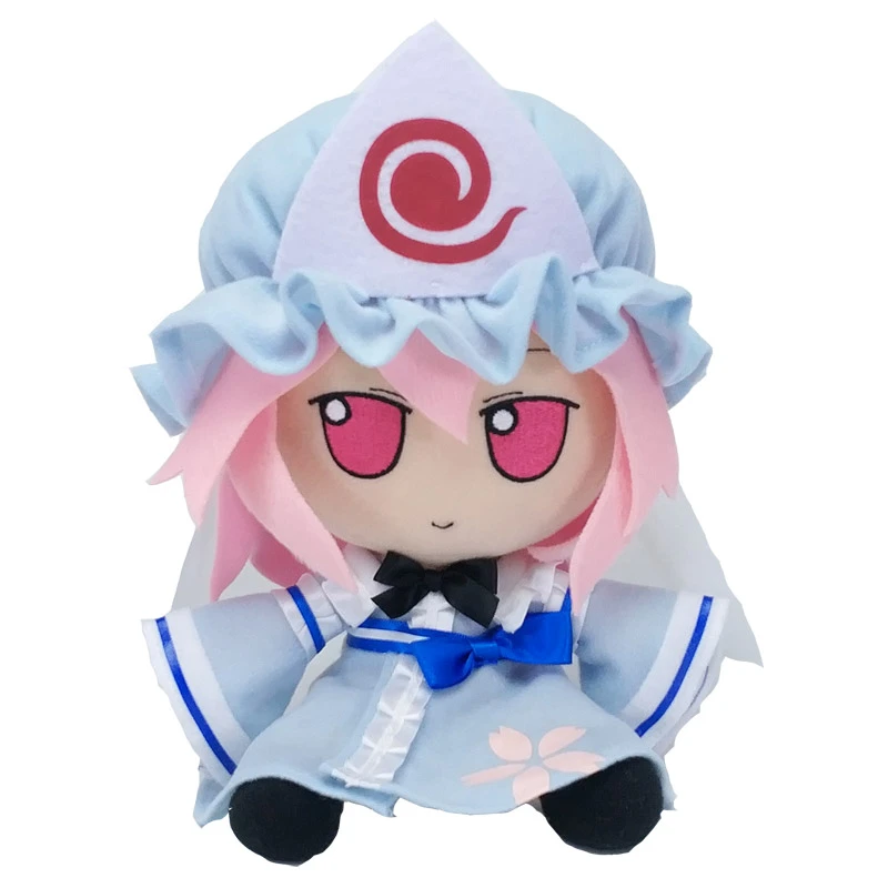 New Japan Anime TouHou Project Saigyouji Yuyuko Cosplay Cute Doll Plush Stuffed Throw Pillow Sitting Toy Boy Girl Xmas Gifts