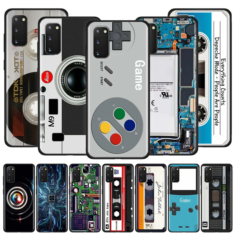 TPU Soft Case For Samsung Galaxy S20 FE S10 Plus S10e Note 20 Ultra 10 Lite S9 S8 Back Phone Cover Shell Camera Cassette Music
