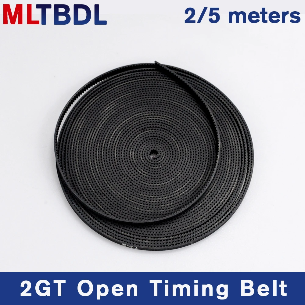 2/5meter GT2-6mm Open Timing Belt Width 6mm 10mm Rubber Material Pitch2mm black 2GT synchronous Belt For Reprap 3D Printer Parts