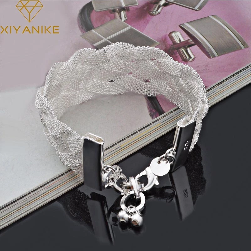 XIYANIKE 925 Sterling Silver 2019 Hot Sale Net Weaving Creative Bracelets For Women Fashion Simple Charm Party Jewelry