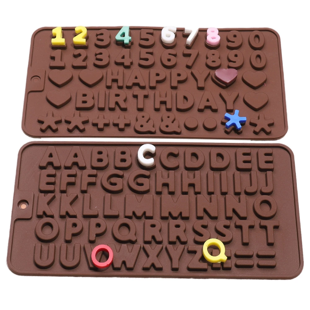 Silicone Chocolate Mold 26 Letter Number Chocolate Baking Tools Non-stick Silicone Cake Mold Jelly And Candy Mold 3D Mold DIY