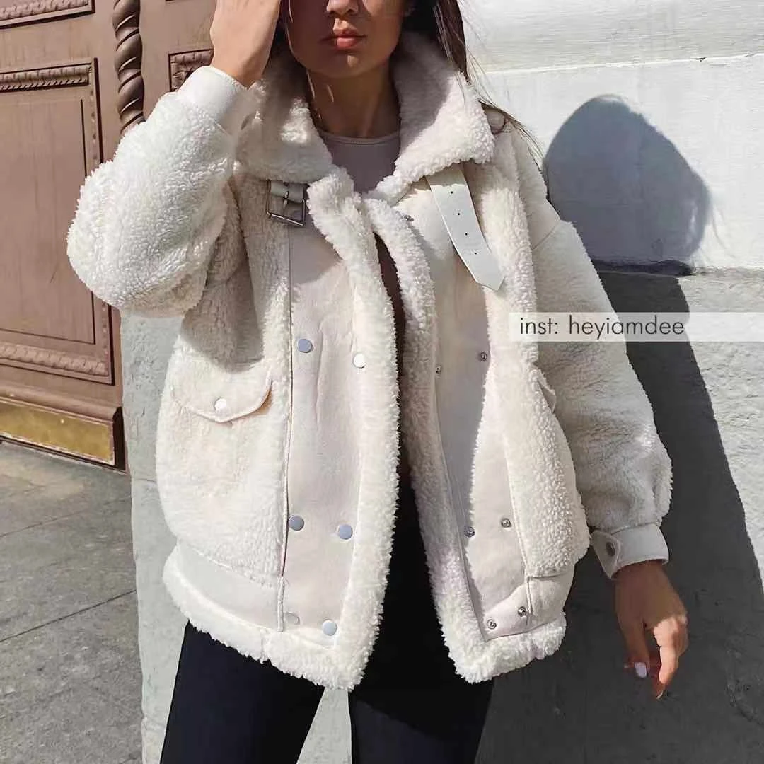 2021 new autumn and winter new lamb fur coat female Korean version loose suede fur all-in-one motorcycle jacket coat