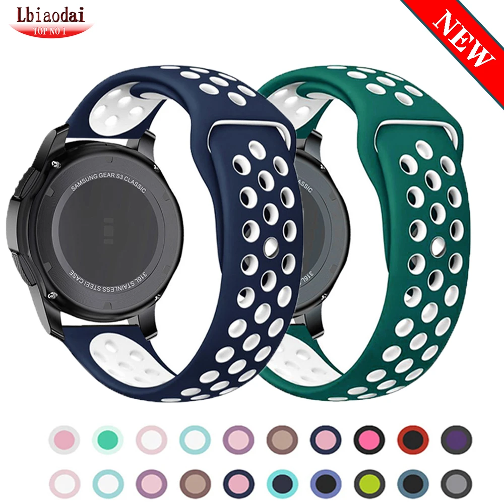 20mm 22mm Band for Samsung Galaxy watch 4 classic 3 Active 2 Gear s3 Frontier silicone bracelet Huawei watch GT/2/2E/Pro strap