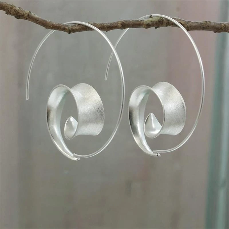 Simple Gold Silver Color Hoop Earrings with Satin Finish Earrings for Women Fashion Jewelry