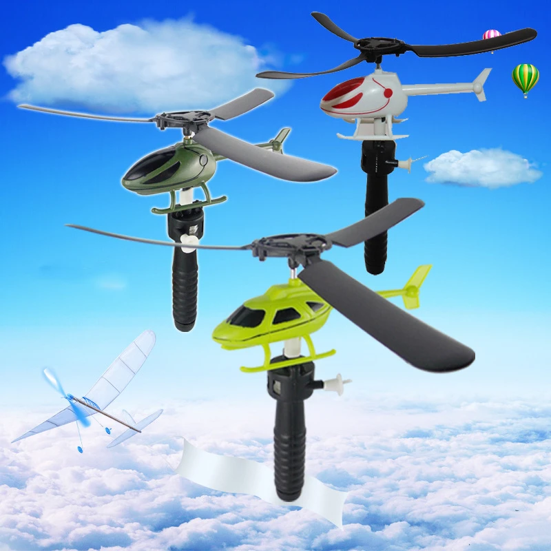 New Educational Toy Helicopter Outdoor Toy Gift Pull Wires RC Helicopters Fly Freedom Drawstring For Children's Gifts Games