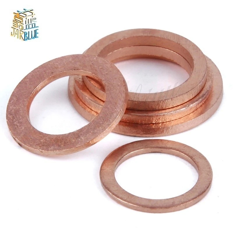 20PCS/Pack Copper Washer Solid Gasket Sump Plug Oil Seal Fittings 10*14*1MM Tool Parts Accessories Drop Shipping