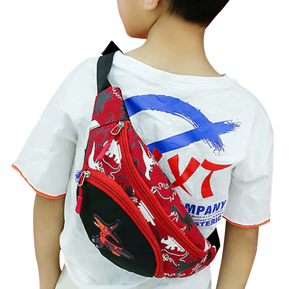 Fashion Kid Waist Pack Girl Boy Cute Fanny Cartoon Dinosaur Chest Bag Children Belt Bag Money Pouch Baby Zipper Shoulder Bag