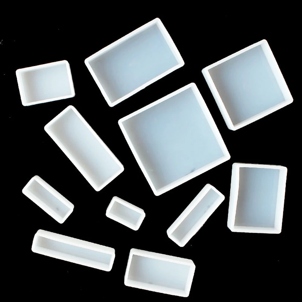 Crystal UV Epoxy Square Rectangular Mold Silicone High Mirror Cubes Handmade Jewelry making tool Decoration craft display