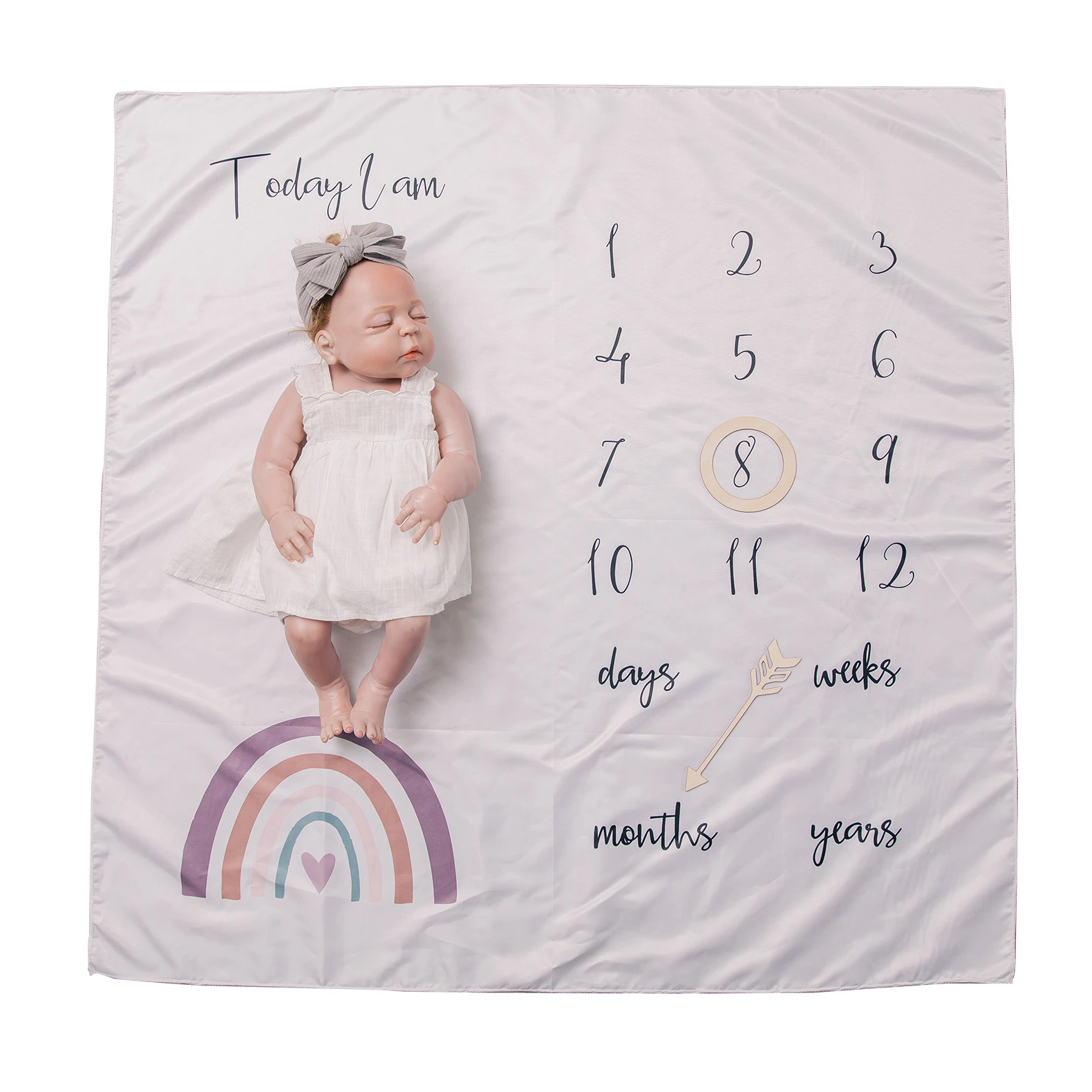 4 Pcs/Set Newborn Milestone Flannel Blanket Baby Monthly Record Growth Photography Props Creative Background Cloth