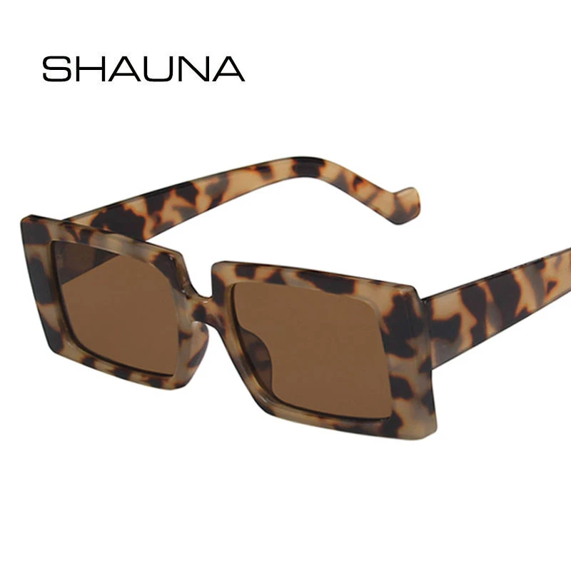 SHAUNA Metal Hinge Retro Rectangle Sunglasses UV400