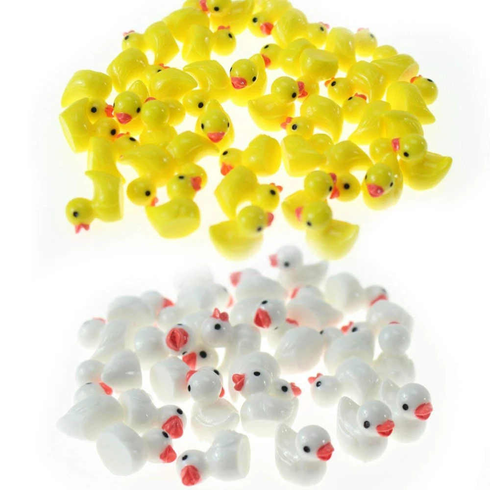 1set Cute Duck miniature Figurine ornaments for home yellow ducklings Figurine for miniature garden Easter decor Slime Charms