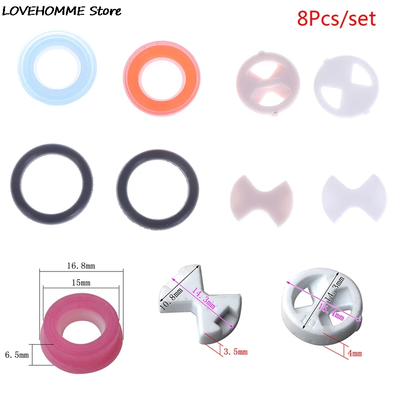 8Pcs/set Ceramic Disc Silicon Washer Insert Turn Replacement 1/2
