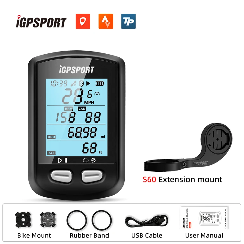 iGS10 S GPS  Enabled Bike Computer Bicycle Speedometer iGPSPORT  Igs10s Wireless Cycle Odometer BLE ANT+