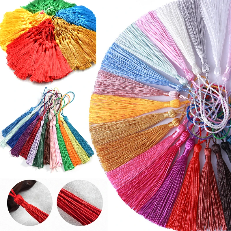 100pcs/Pack Silk Tassel Fringe brush Sewing accessories tassel fringe Trim tassel pendant for curtains jewelry DIY Home Decor