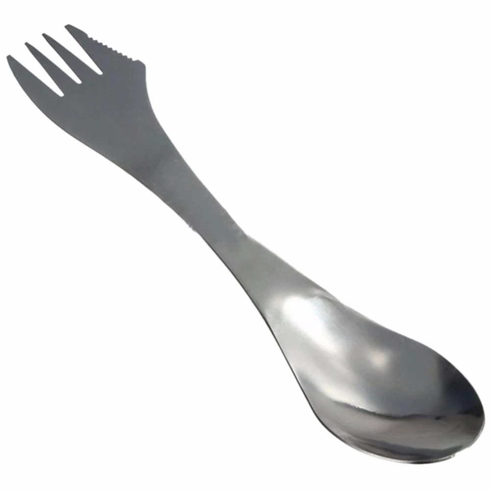 Spork fork spoon long cookware Picnic camp Portable cutlery tableware multi tool utensil backpack stainless steel flatware