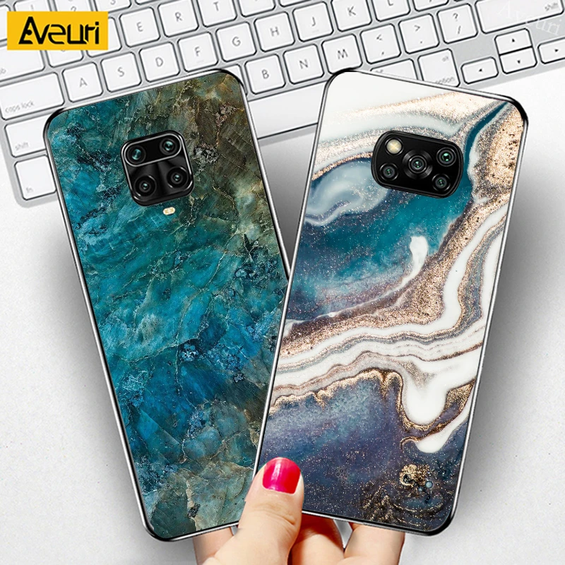 Luxury Glass Phone Case For Xiaomi Mi 9T 10T Pro Note 10 Lite POCO F3 X3 Pro NFC F2 Redmi Note 9s 5 7 8 9 Pro 8T 8A Cover Case