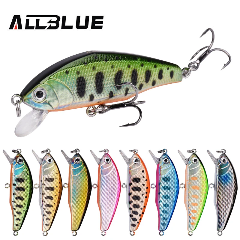 ALLBLUE EDGE 64S Heavy Sinking Minnow Flat Fishing Lure 64mm/7g Trout Crank Artificial Hard Bait Crankbait Freshwater Tackle
