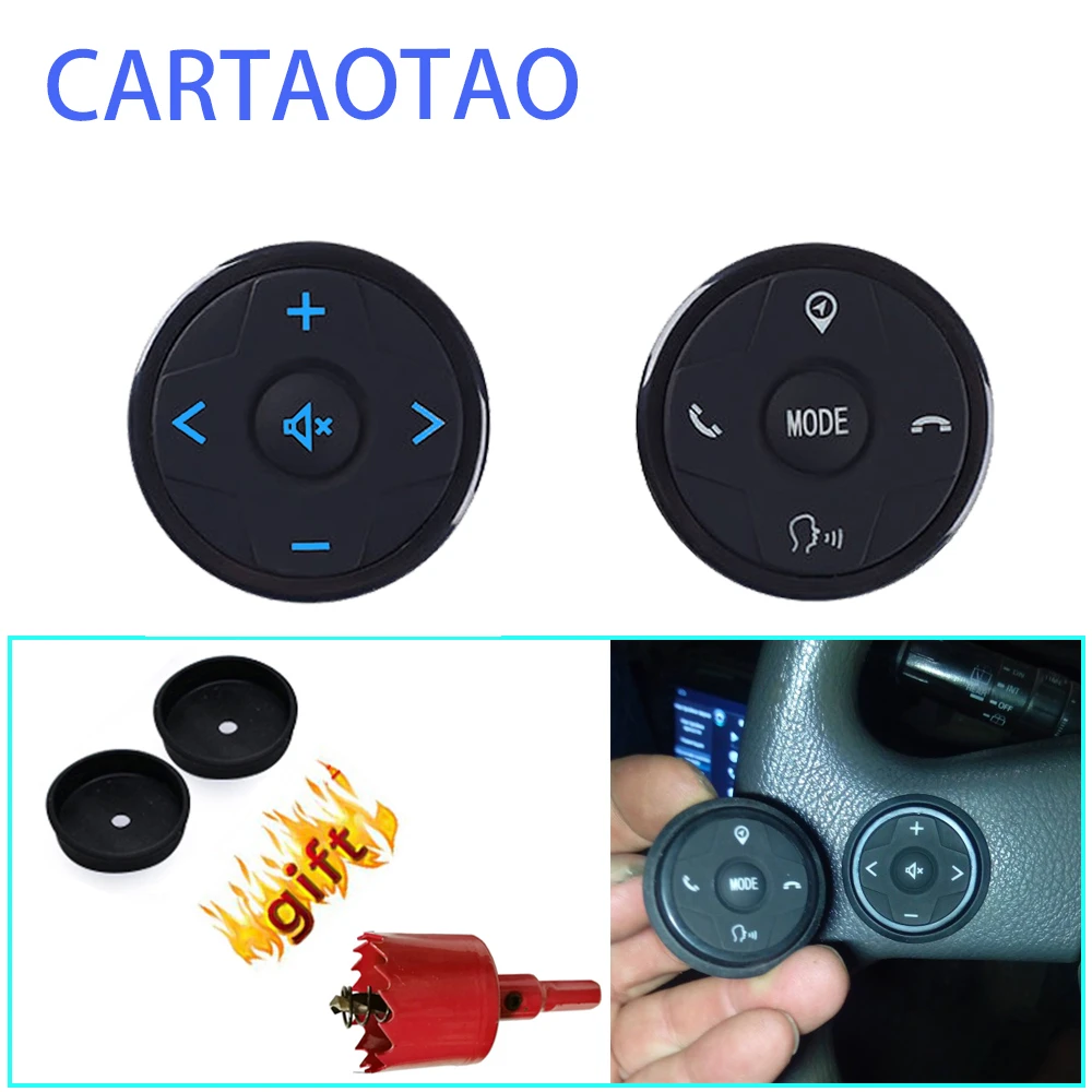 Universal steering wheel controller for 2 din Android car DVD GPS navigation steering wheel radio remote control button black
