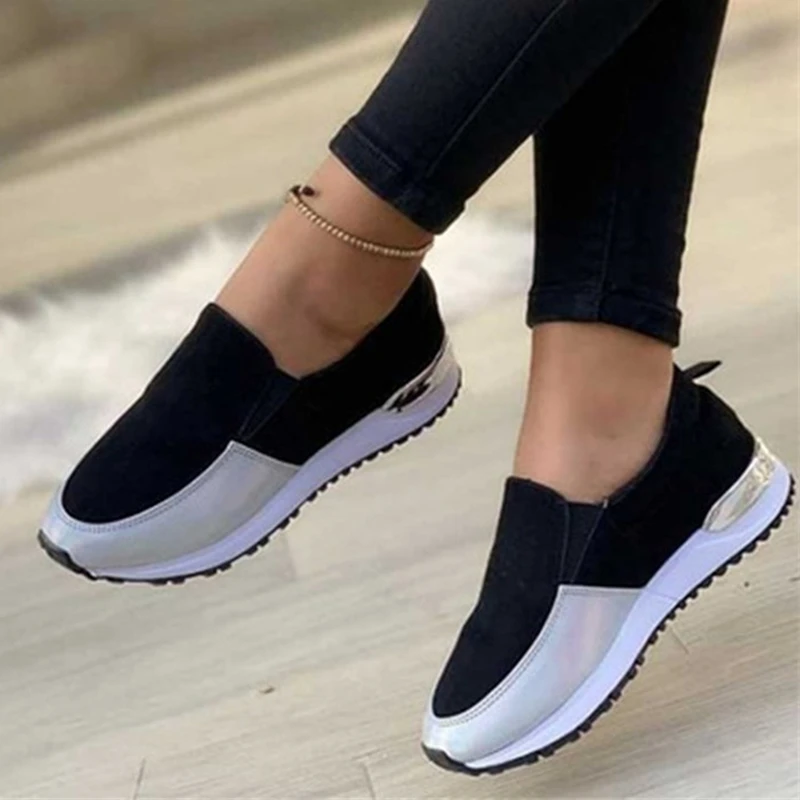 Ladies Vulcanize Shoes Sneakers Women Shoes Ladies Slip-On Solid Color Sneakers for Female Sport Mesh Casual Shoes for Women