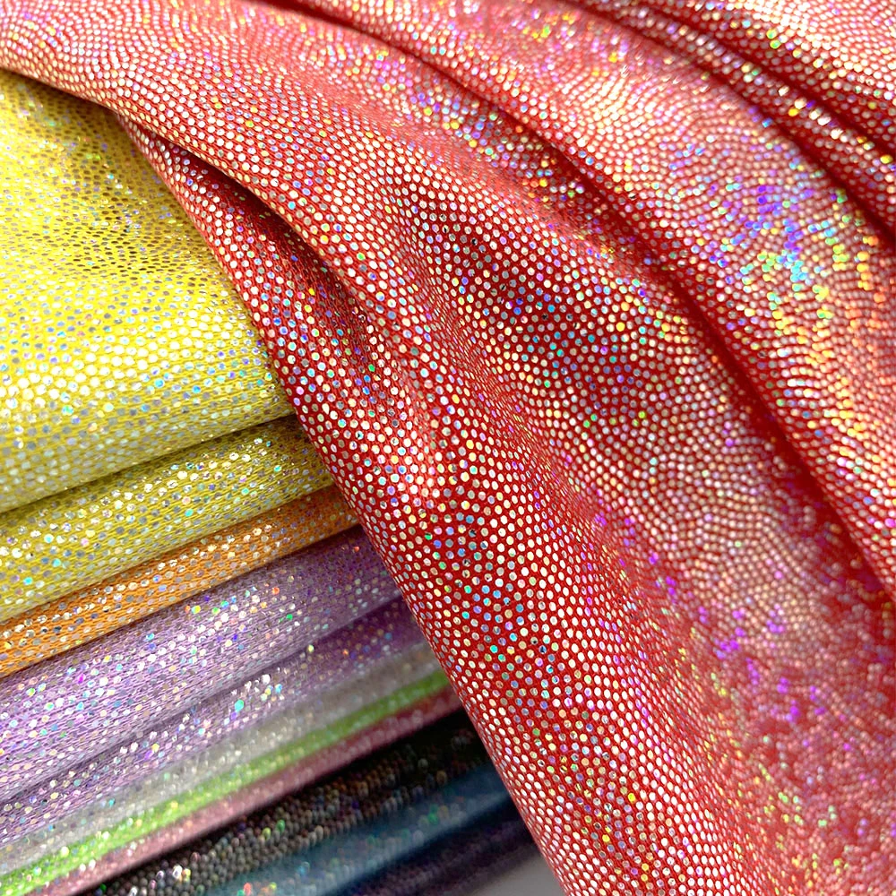 150cm*50/100cm Glitter Laser Polyester Fabric Iridescent Holographic Wedding Party Background Doll Clothing Decor Material DIY