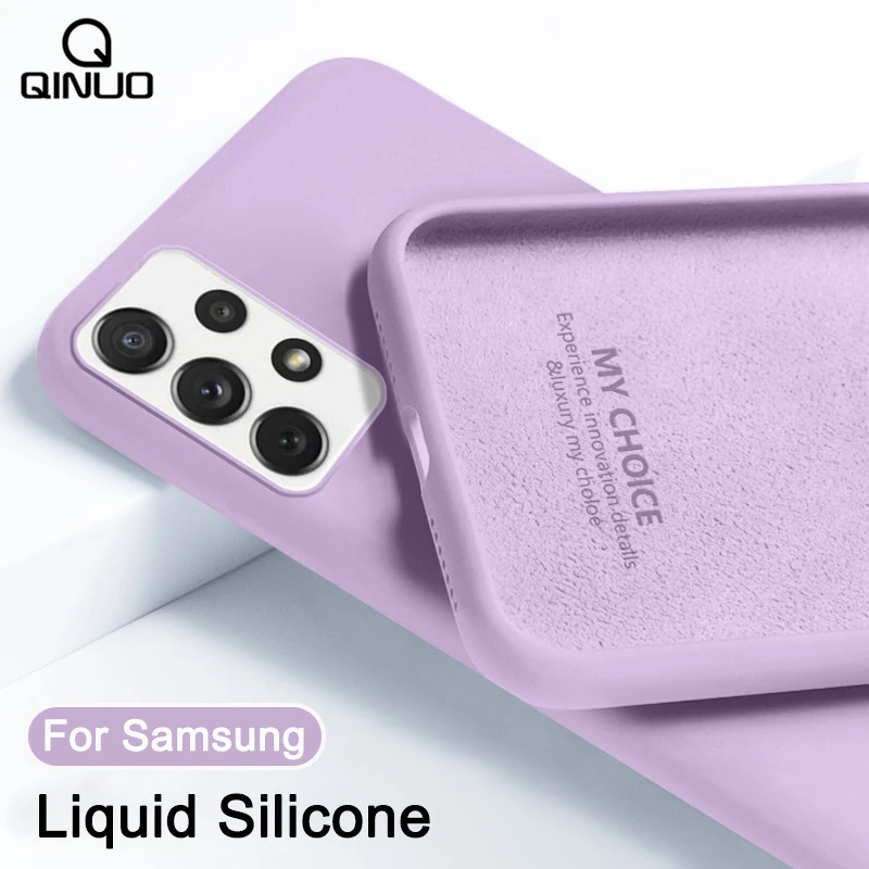 Liquid Silicone Soft Case For Samsung Galaxy A52 A72 A32 A42 5G A50 A51 A71 S10 S20 FE S21 Plus Note 10 Lite 20 Ultra Back Cover