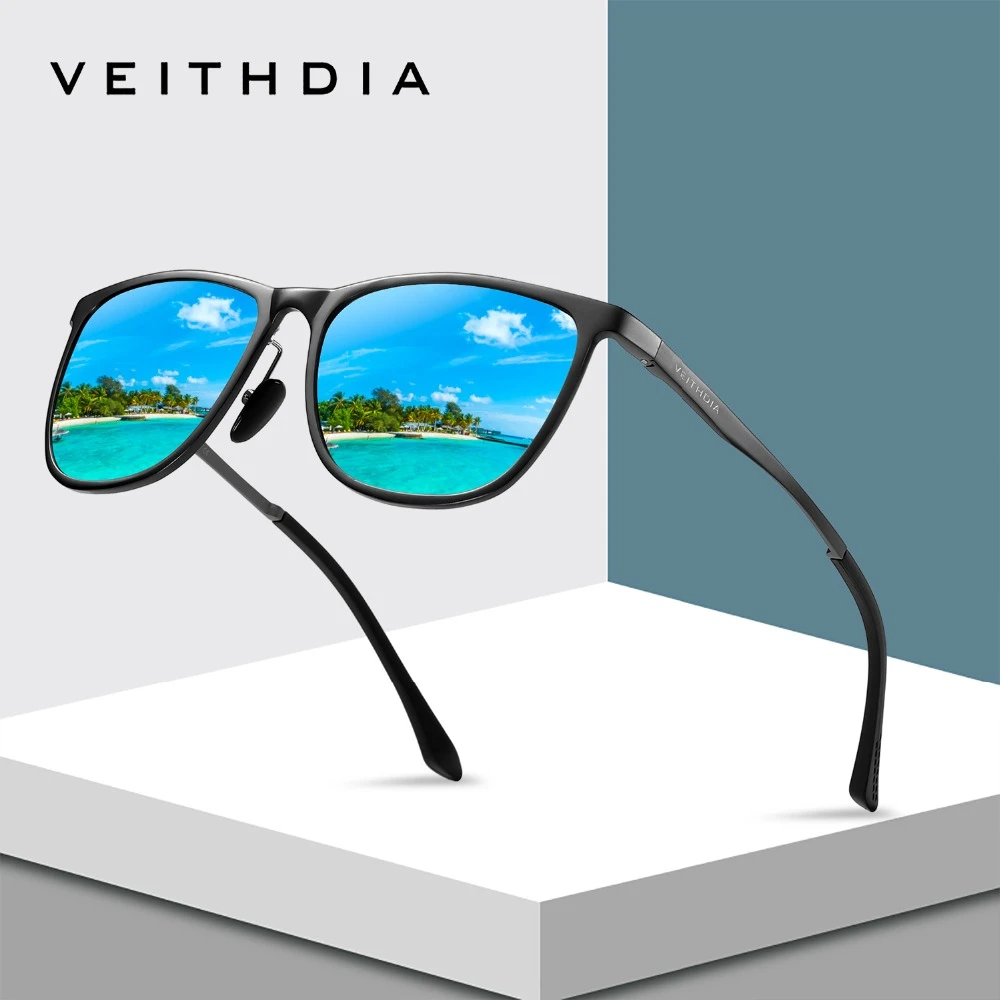 VEITHDIA Retro Aluminum Magnesium Brand Men's Sunglasses Polarized Lens Vintage Eyewear Driving Sun Glasses For Men 6623