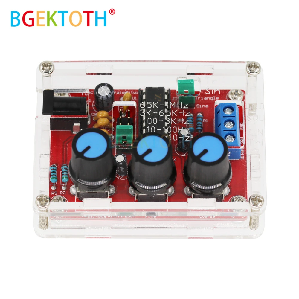 Function Signal Generator DIY Kit Triangle Output 1Hz-1MHz Signal Generator Adjustable Frequency Amplitude XR2206 DDS