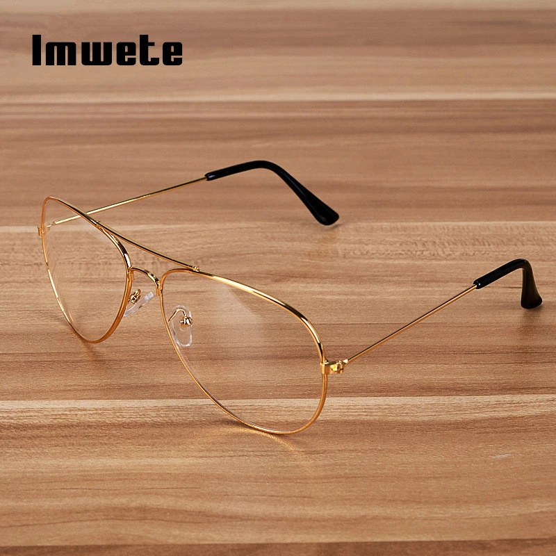 Imwete Transparent Glasses Frame Women Brand Metal Eyeglasses Men Clear Optical Prescription Eyewear Black Silver Gold Spectacle