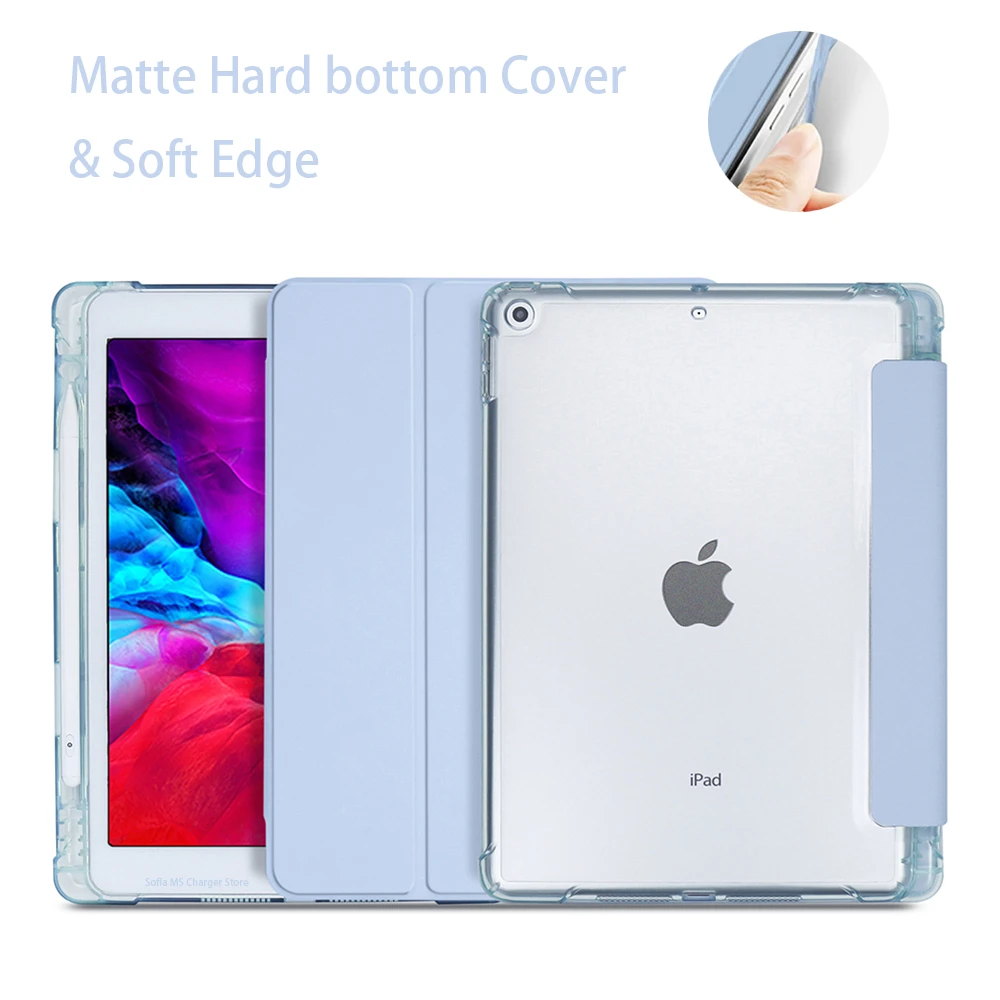 With Pencil Holder For iPad 10.2 8 7th Generation Case 2021 iPad 9th Air 4 10.9 Case Mini 5 Pro 11 Air 3 Capa iPad 9.7 6th Case