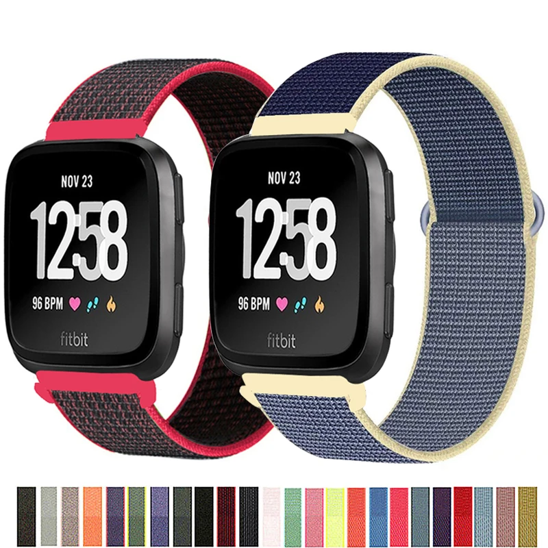 Nylon Strap for Fitbit Versa/Lite/Versa2 band Smart watch replacment Watchbands correa Loop Bracelet Fitbit Versa 2 band