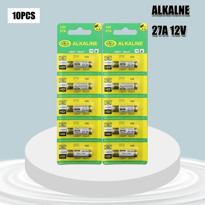 10pcs/lot 12V 27A A27 Alarm-Remote Dry Alkaline Battery Cells 27AE 27MN High Capacity Car Remote Toys Calculator DoorBell