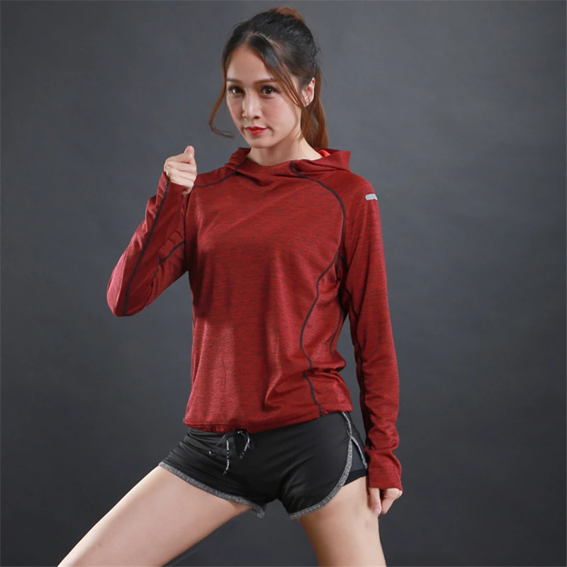 2021 Gym Yoga Crop Top Women Breathable Seamless Yoga Shirt Running Sport Hoodies Workout Top Fitness Training Shirts Activewear