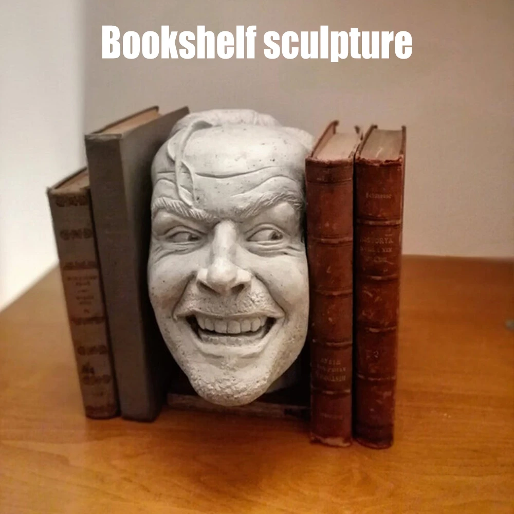 2021 Sculpture Of The Shining Bookend Library Here’s Johnny Sculpture Resin Desktop Ornament Book Shelf