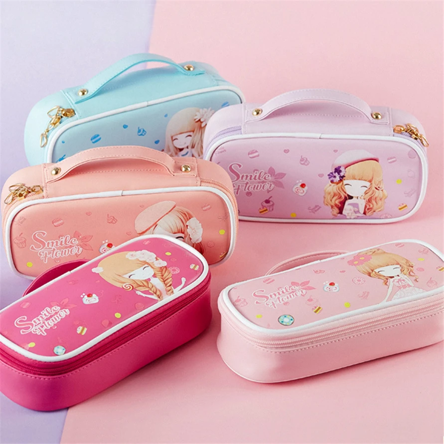 Kawaii For Girls Pencil Cases Cute Pencilcase Stationery 4 Layer Bags Cartuchera Estuche Escolar Etui Piornik Trousse Scolaire