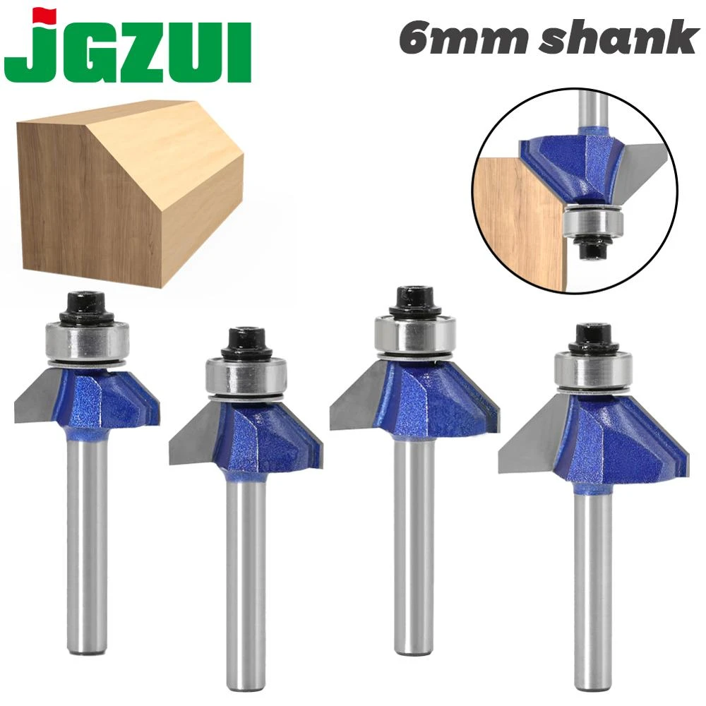 6mm  Shank 45 Degree Chamfer Router Bit The high quality Edge Forming Bevel Woodworking Milling Cutter for Wood Bits