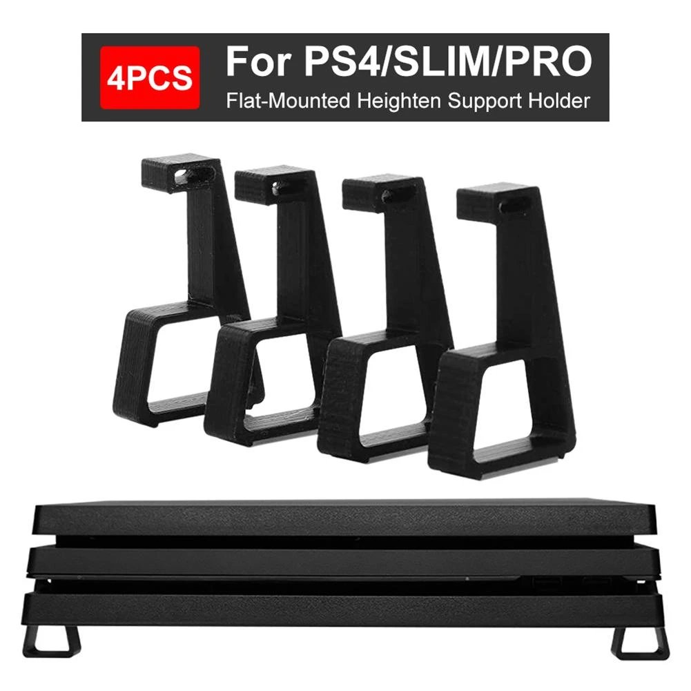 4 PCS/Set Flat-mounted Heighten Support Game Console Horizontal Holder Bracket Cooling Feet for PS4/SLIM/PRO Ps4 Accessories