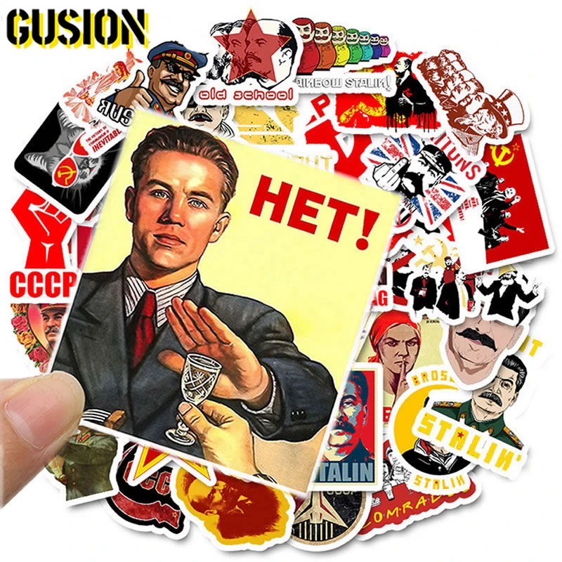 10/30/50PCS/Pack Mixed Soviet Union Stalin USSR CCCP HET Stickers Skateboard Luggage Laptop Guitar Funny Graffiti Retro Sticker