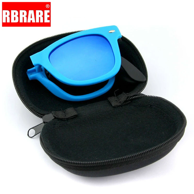 RBRARE Foldable Sunglasses With Box Vintage Classic Sun Glasses Men Shopping Travel Colorful UV400 Lunette De Soleil Femme