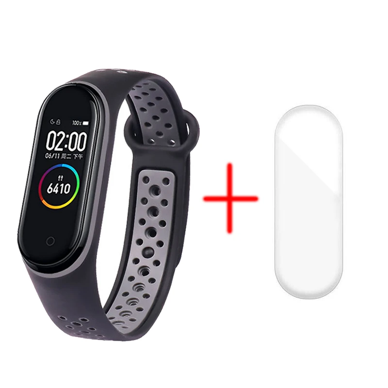Colorful Strap for Xiaomi Mi Band 3 4 5 6 Smart Watch Wrist Protector Film for MiBand 4 5 6 Silicone Replacement Strap for M3 M4