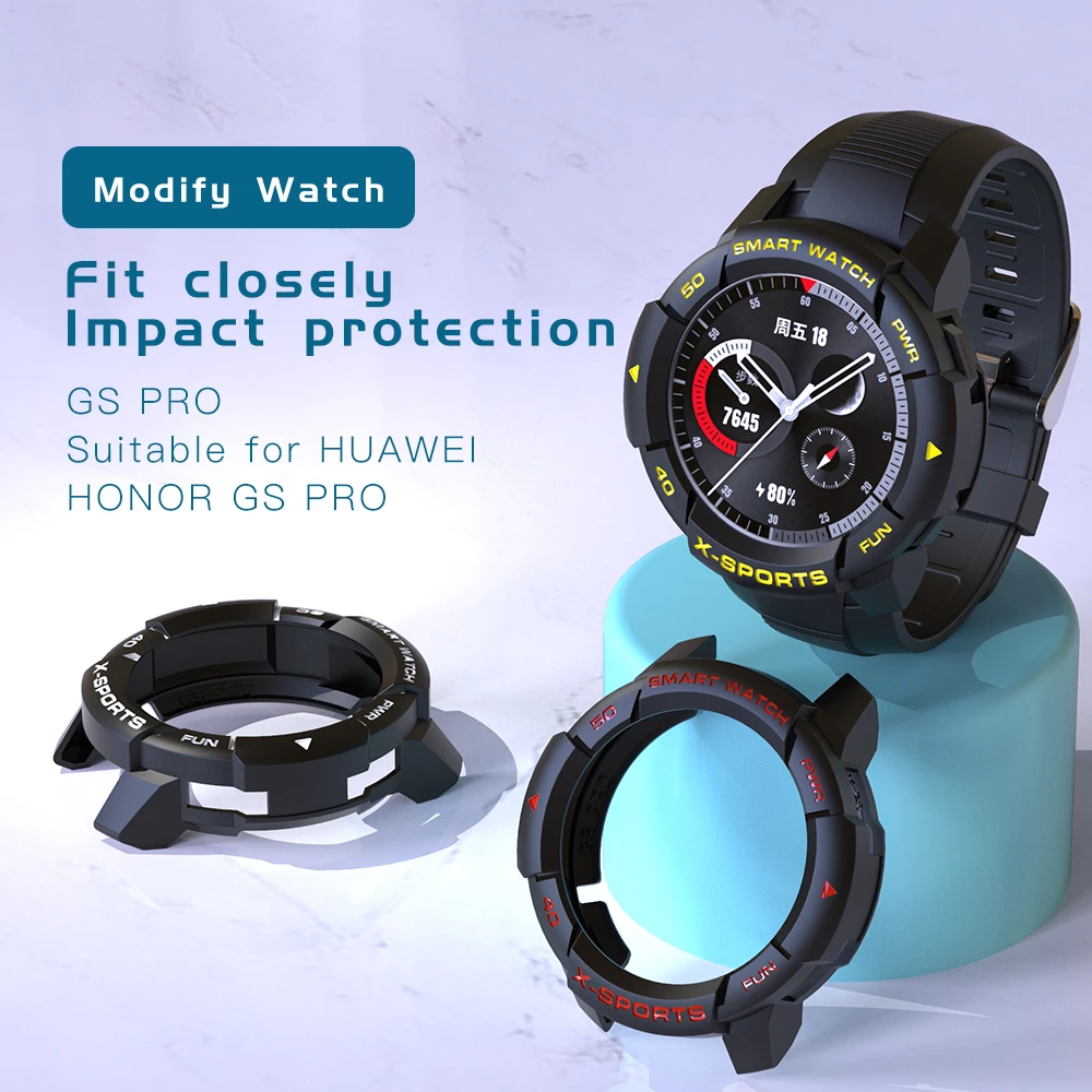 Case for huawei honor GS PRO Smart Watches Sport Cover TPU Shell Protector SIKAI Sport Accessories 2pcs 2.5D 9H HD Film Charger