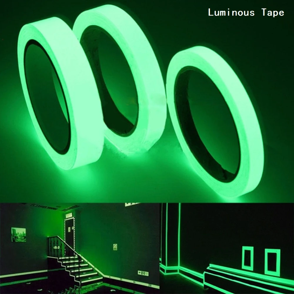 Luminous Tape 1.5cm*1m 12MM 3M Self-adhesive Tape Night Vision Glow In Dark Safety Warning Security Stage Home Decoration Tapes