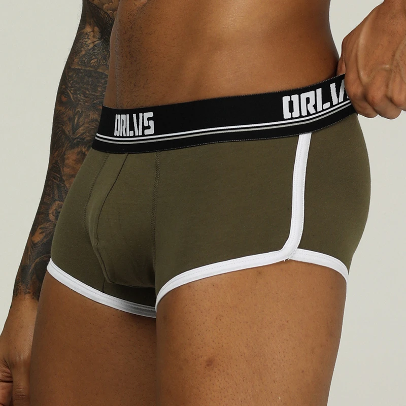 ORLVS Brand male underwear men boxer cueca tanga breathable ropa interior hombre men boxer shorts quick dry mesh calzoncillo men