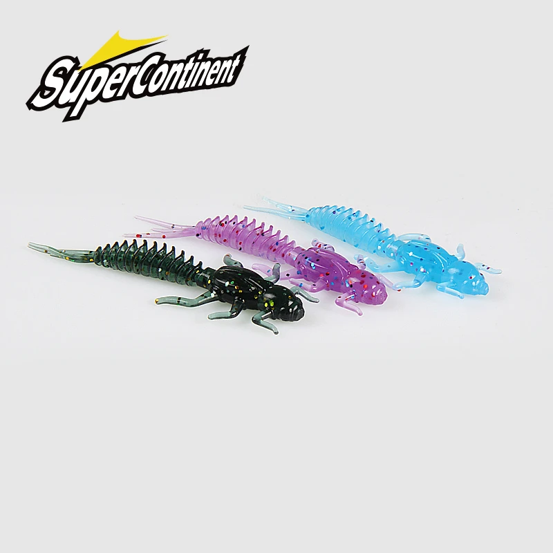 2019New Reach Soft Lures  Soft Plastic Lures Larva  6cm/5cm Floating Freshwater Swimbaits Silicone Soft Bait Worm For Fishing