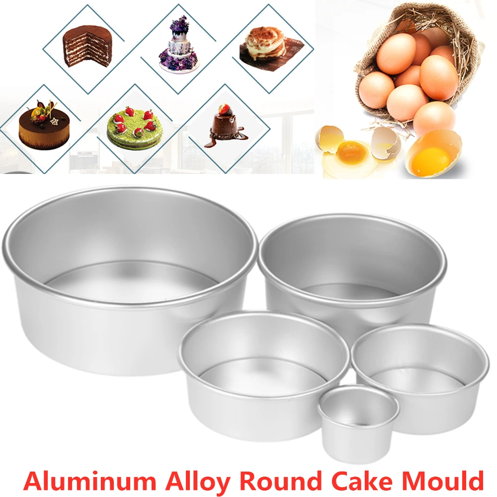 1/5pcs Cake Mould patisserie cake Aluminum Alloy Round Pudding Cheesecake Mold Set with Removable Bottom Chiffon Cake Baking Pan