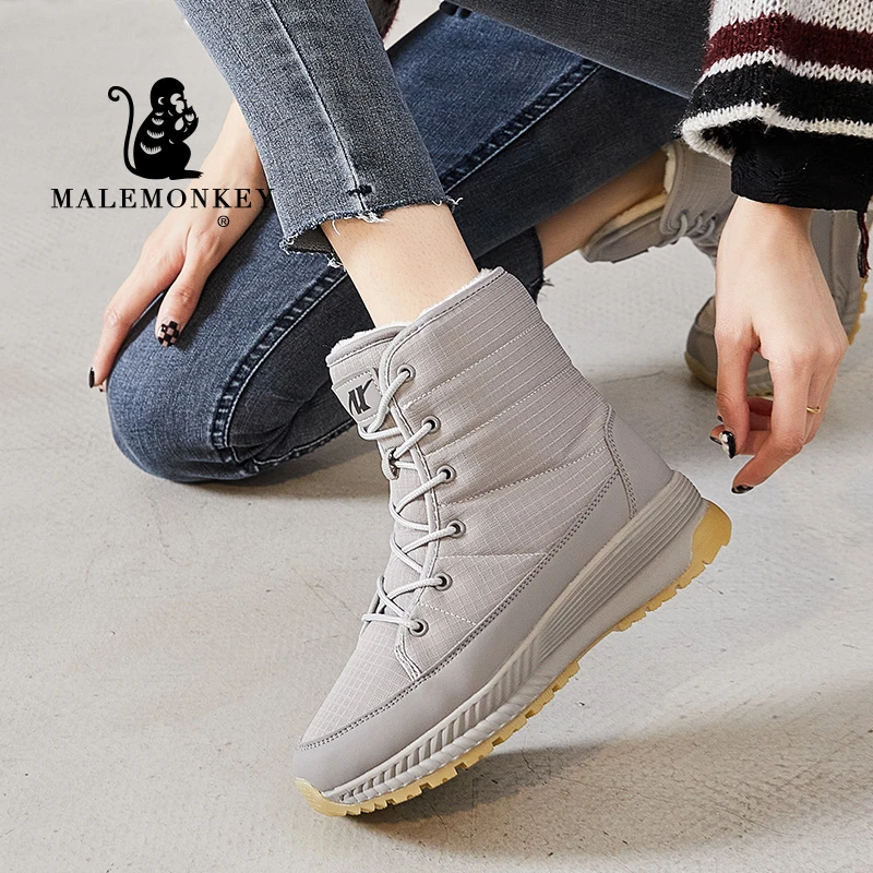 High Quality Women Snow Boots Platform Cotton Shoes 2021 Winter Outdoor Warm Climbing Female Shoes Non-slip Women's High Boots