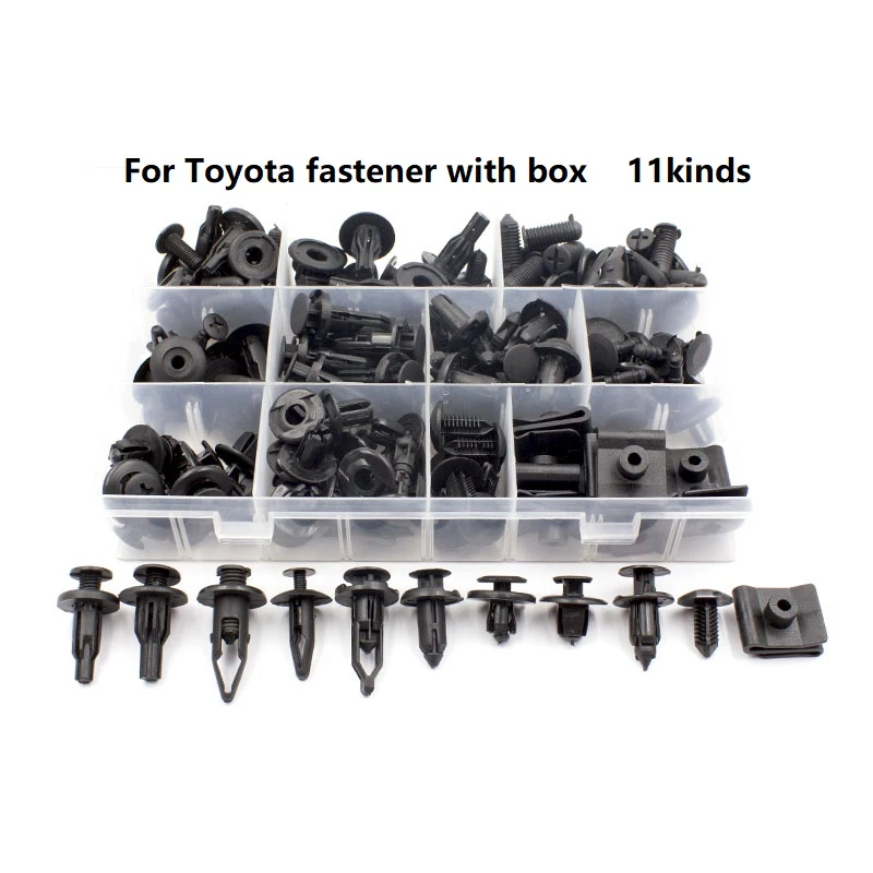 Universa for Toyota Sets Box Auto Plastic Bumper Fender trunk Retaining Clip Black Push in Fastener Rivet