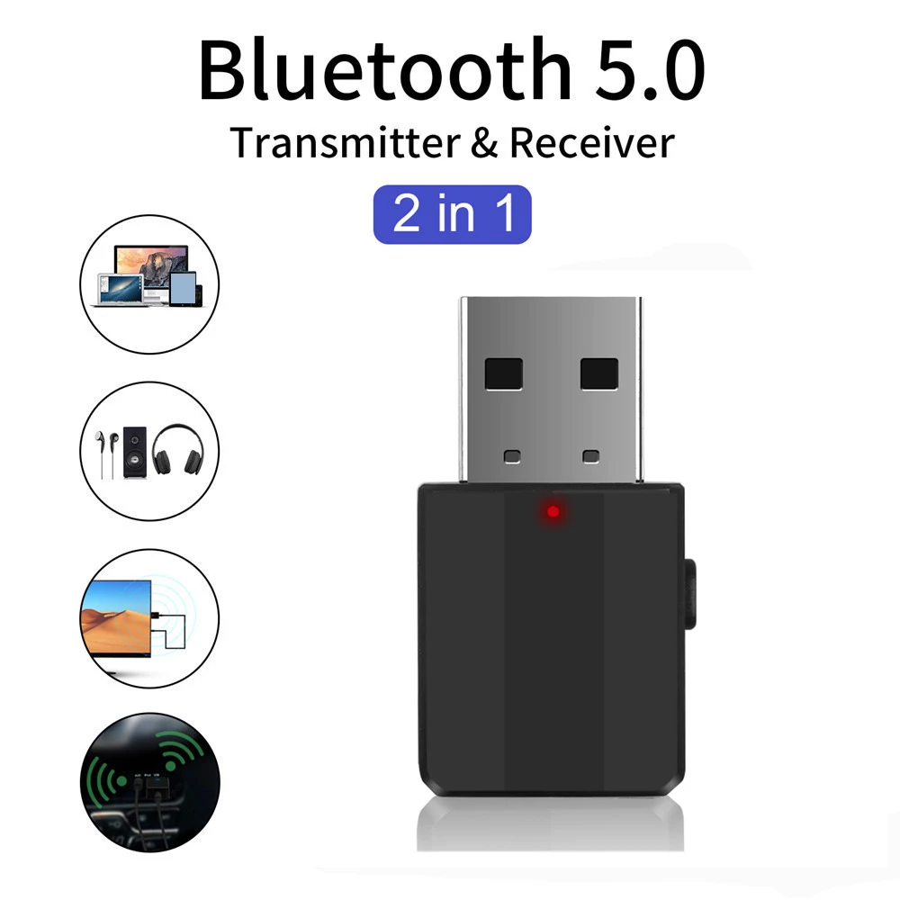 Wireless USB Bluetooth 5.0 Transmitter Receiver Mini 3.5mm AUX Stereo Music Adapter For Car Radio TV Bluetooth Earphone