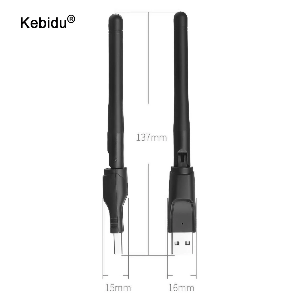 kebidu 150Mbps Wireless USB WiFi Adapter 2.4GHz WLAN Network Card USB WiFi Receiver 2DB Wifi Antenna