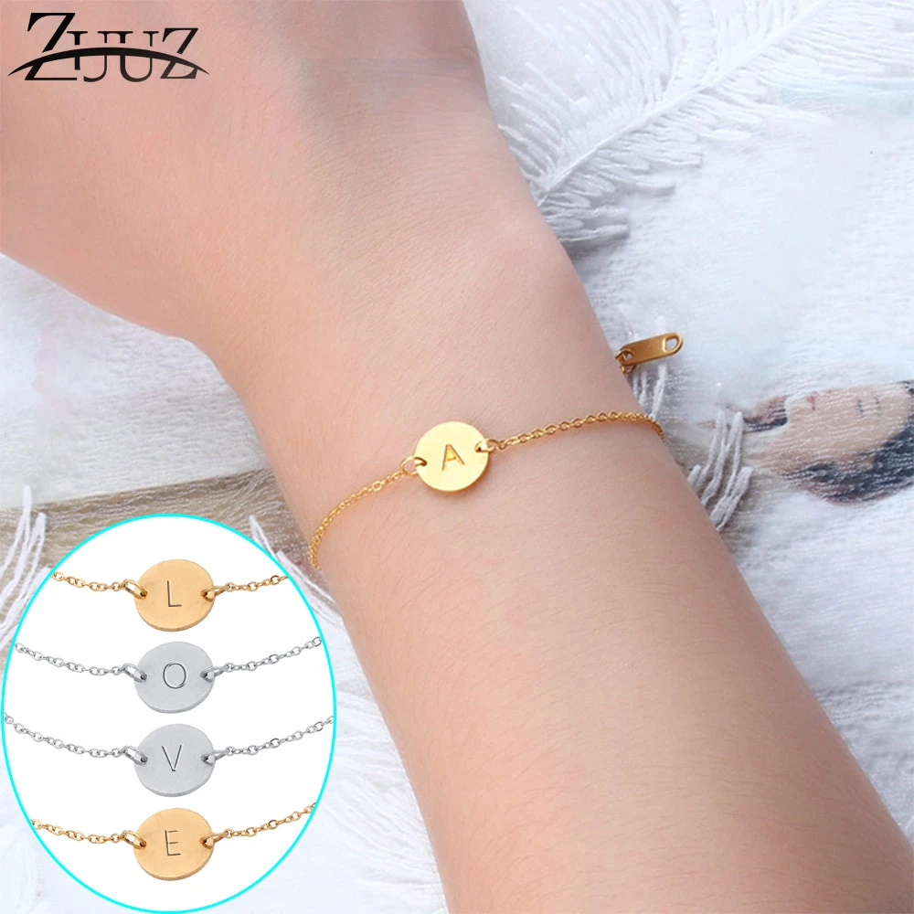 Stainless Steel Letter bracelets&bangles For Women Wholesale bracelet dropshipping Chain Link accessories couple gold